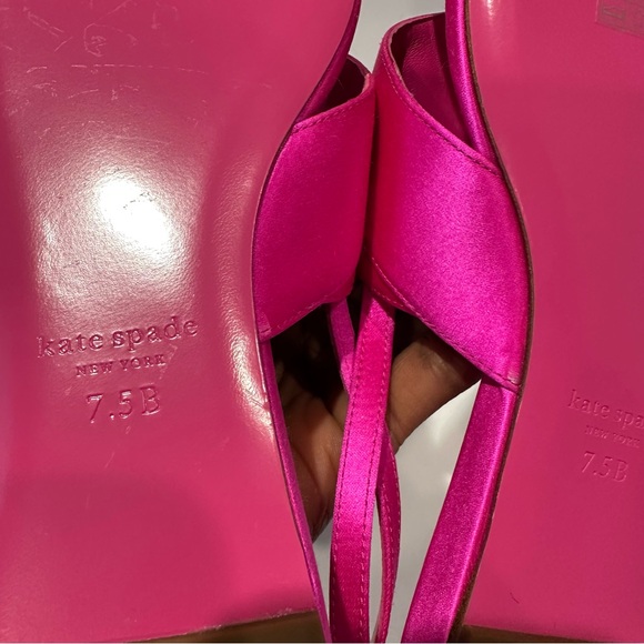 Kate Spade New York Bianca Slingback Pink Satin Women's Flats - Picture 6 of 6